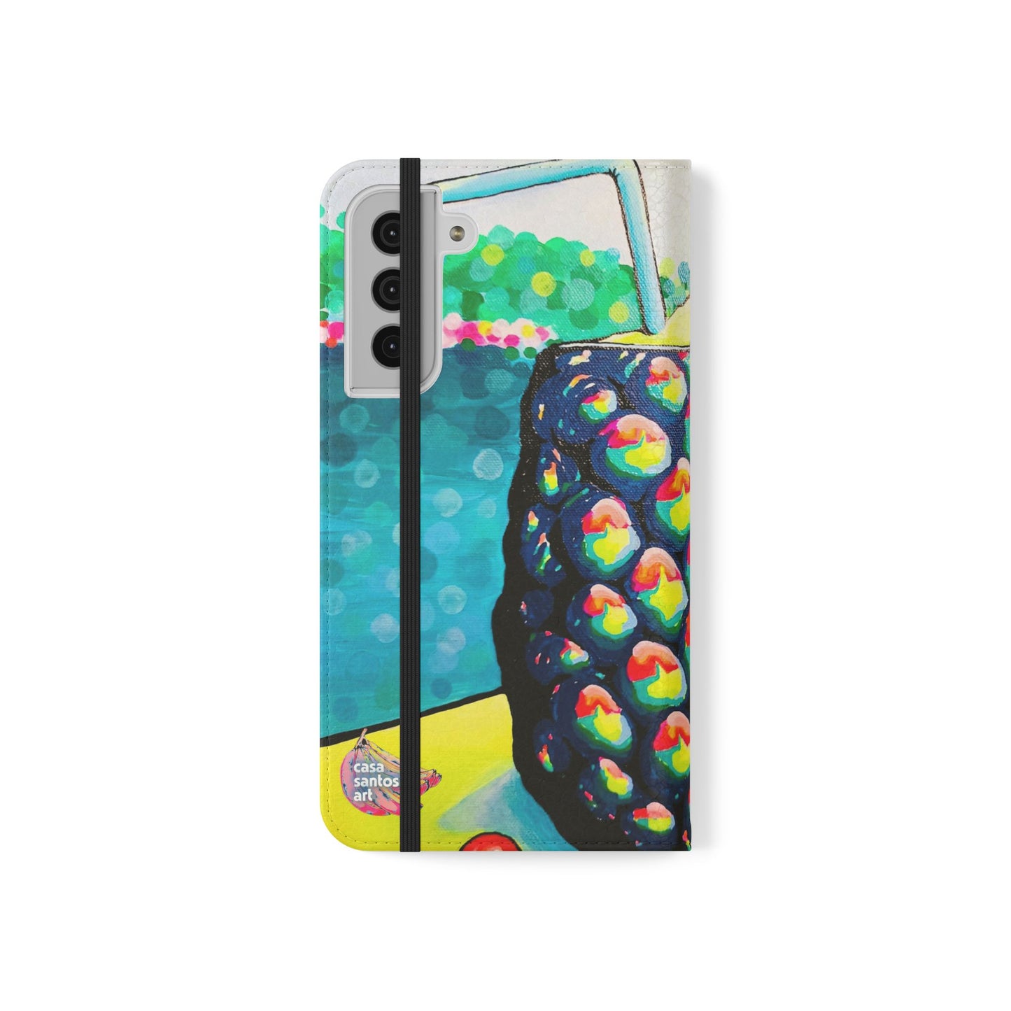 Neon Piña Colada Flip Phone Case – Wallet Cover with Card Slots