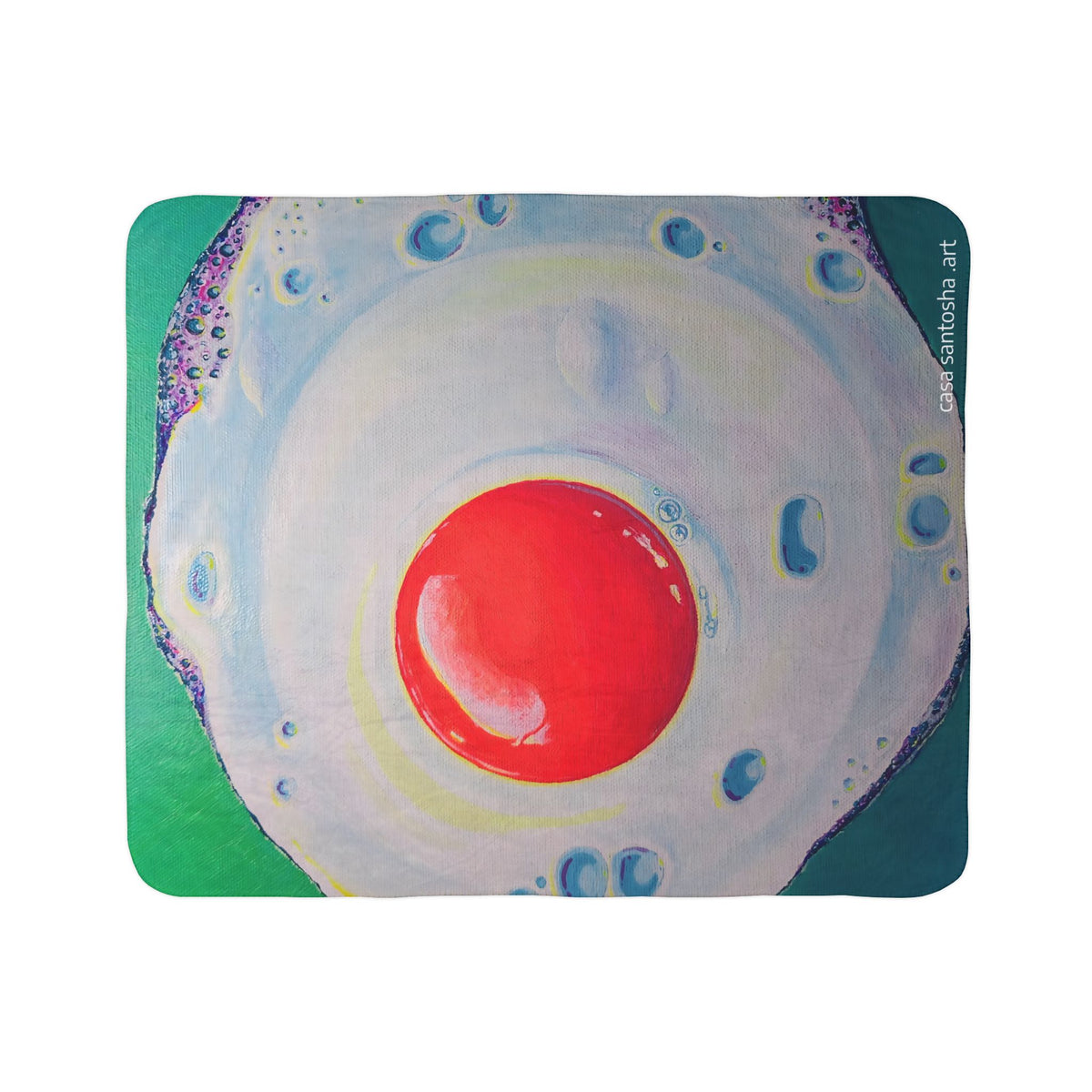 Neon Fried Egg Fleece Sherpa Blanket
