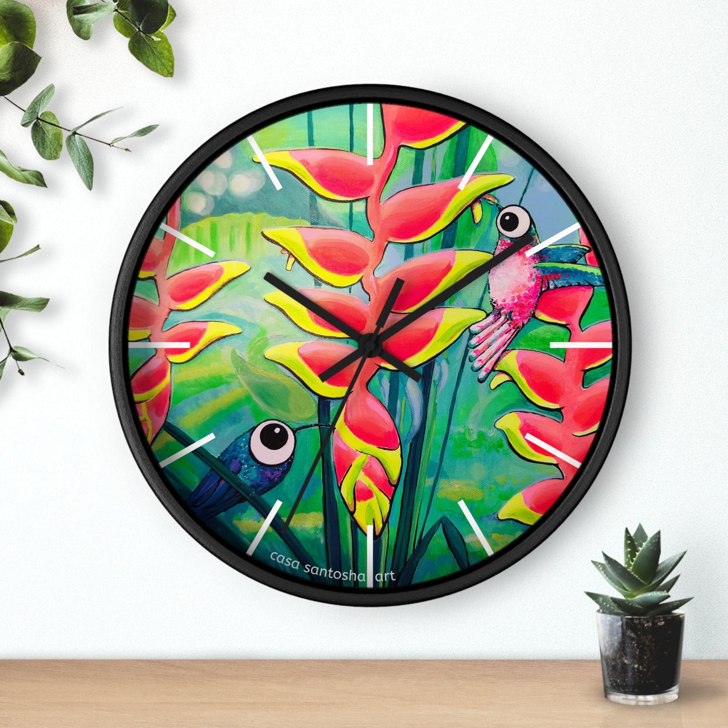 Cyclops Hummingbirds Pop Art Wall Clock
