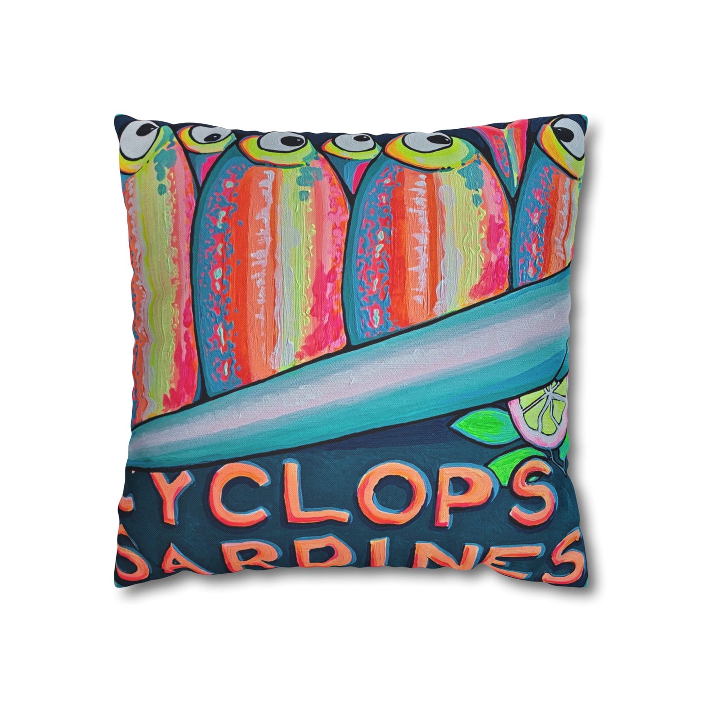 Neon Sardines Pillowcase, Cover Only