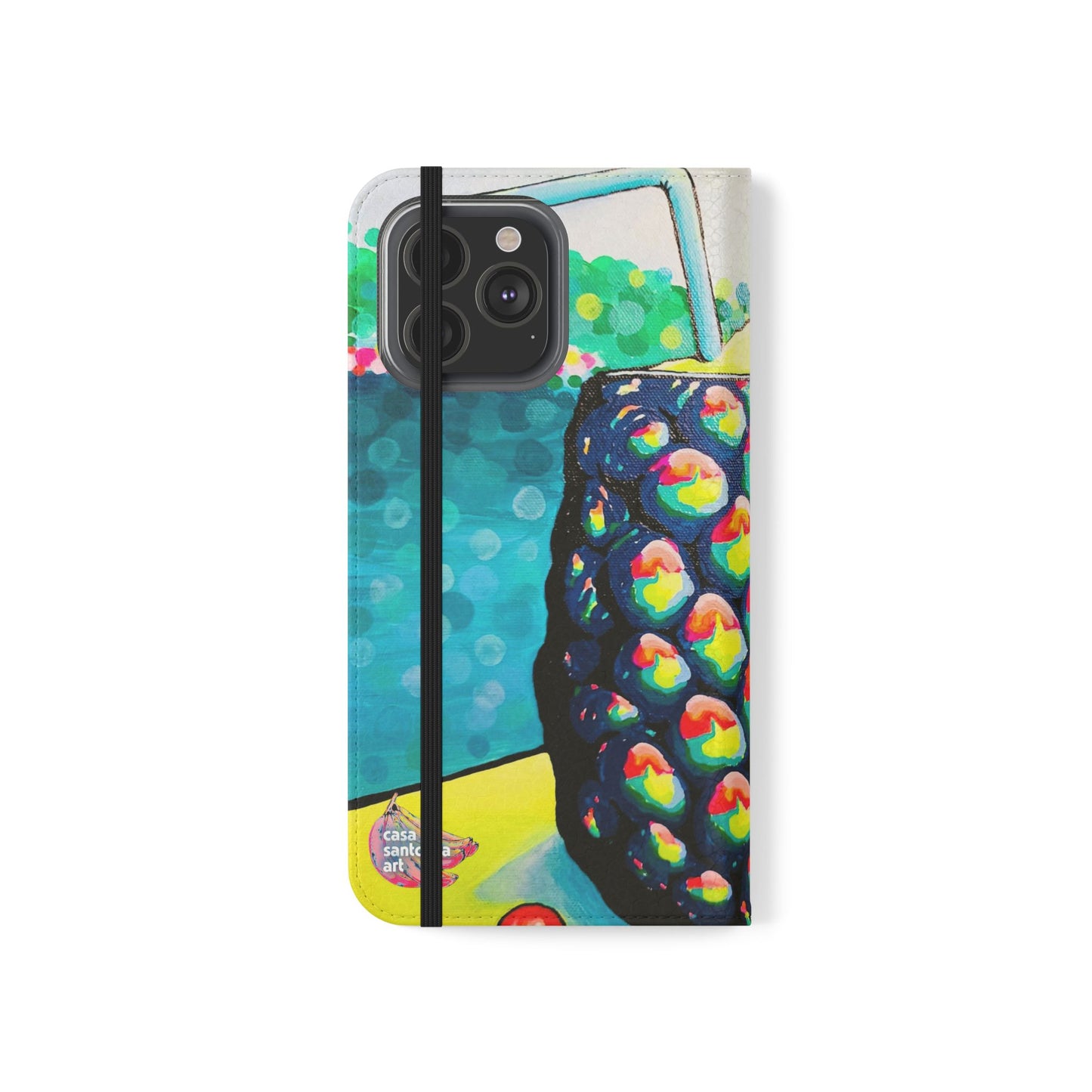 Neon Piña Colada Flip Phone Case – Wallet Cover with Card Slots