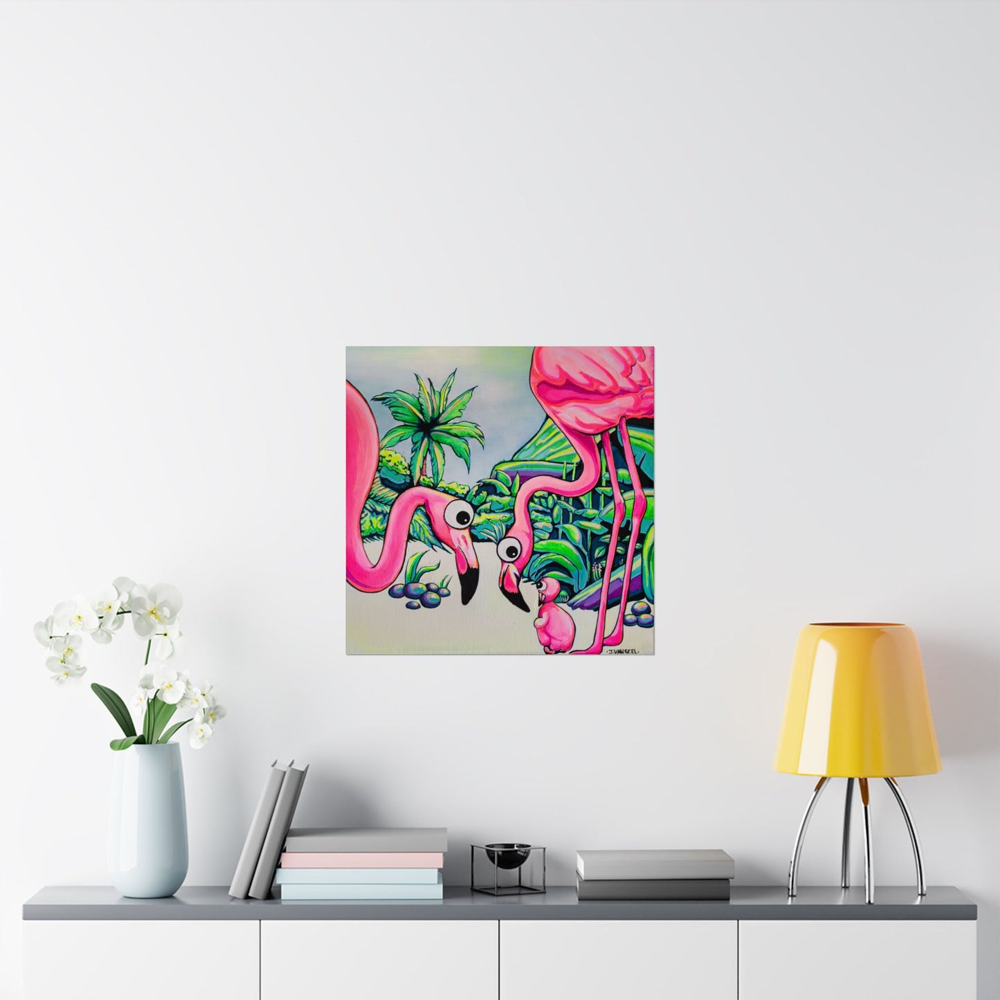 Cyclops Flamingo Family Giclée Art Poster