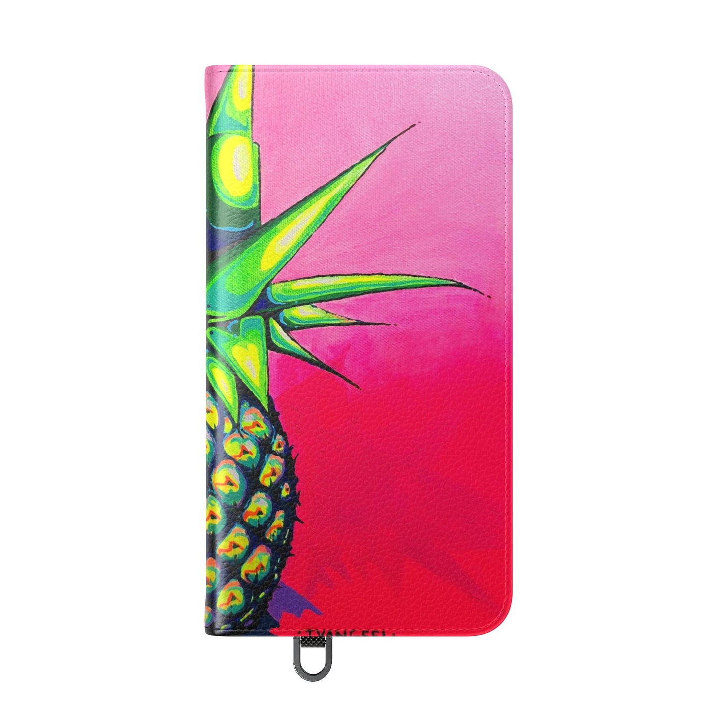 Neon Pineapple Flip Phone Case – Wallet Cover with Card Slots