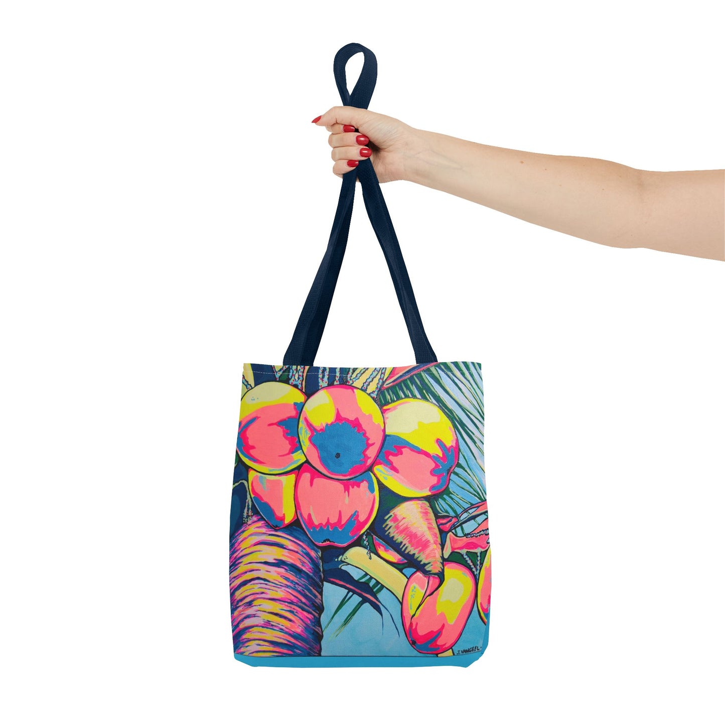 Premium Neon Coconuts Tote Bag, Original Artist Design, Reusable Shopping Tote, Eco-Friendly
