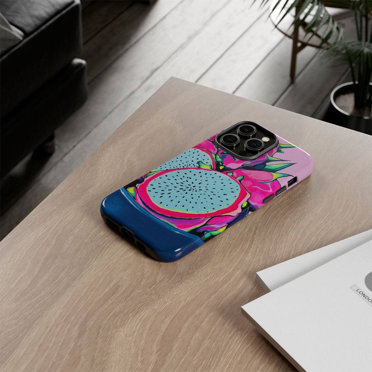 Coque de téléphone résistante Pitaya Rose Néon