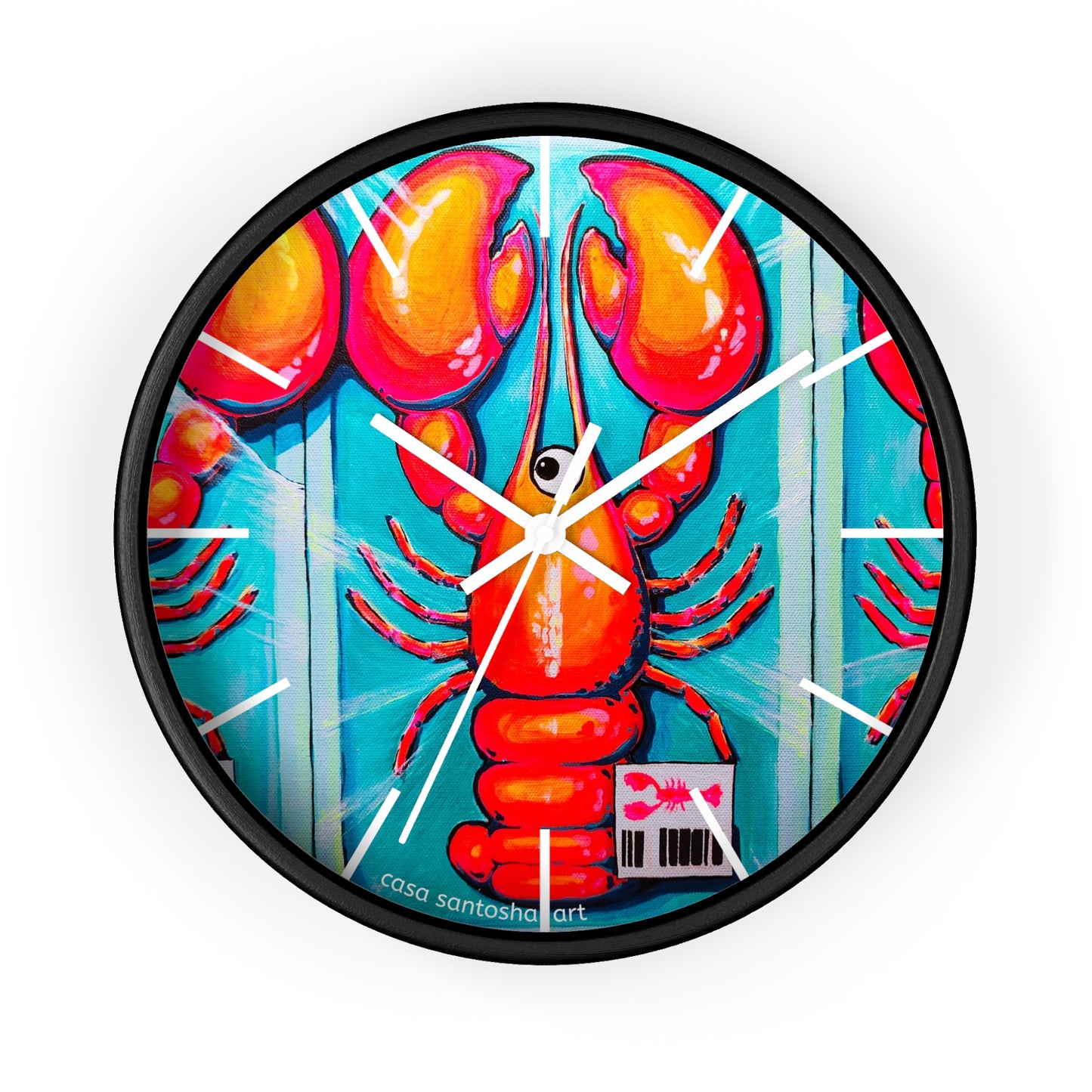 Fresh Neon Lobster Pop Art Wall Clock