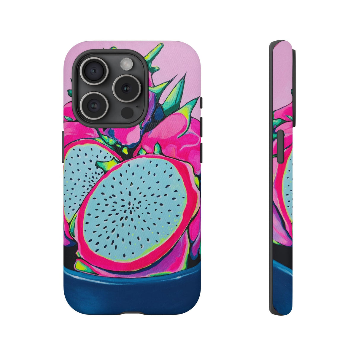Coque de téléphone résistante Pitaya Rose Néon