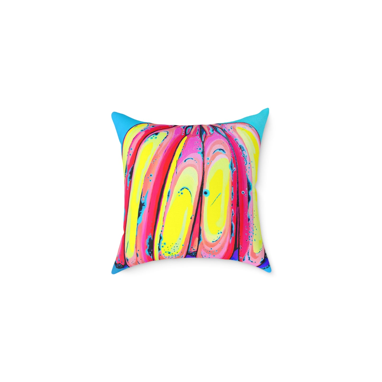 Neon Fat Bananas Art Canvas Decorative Pillow