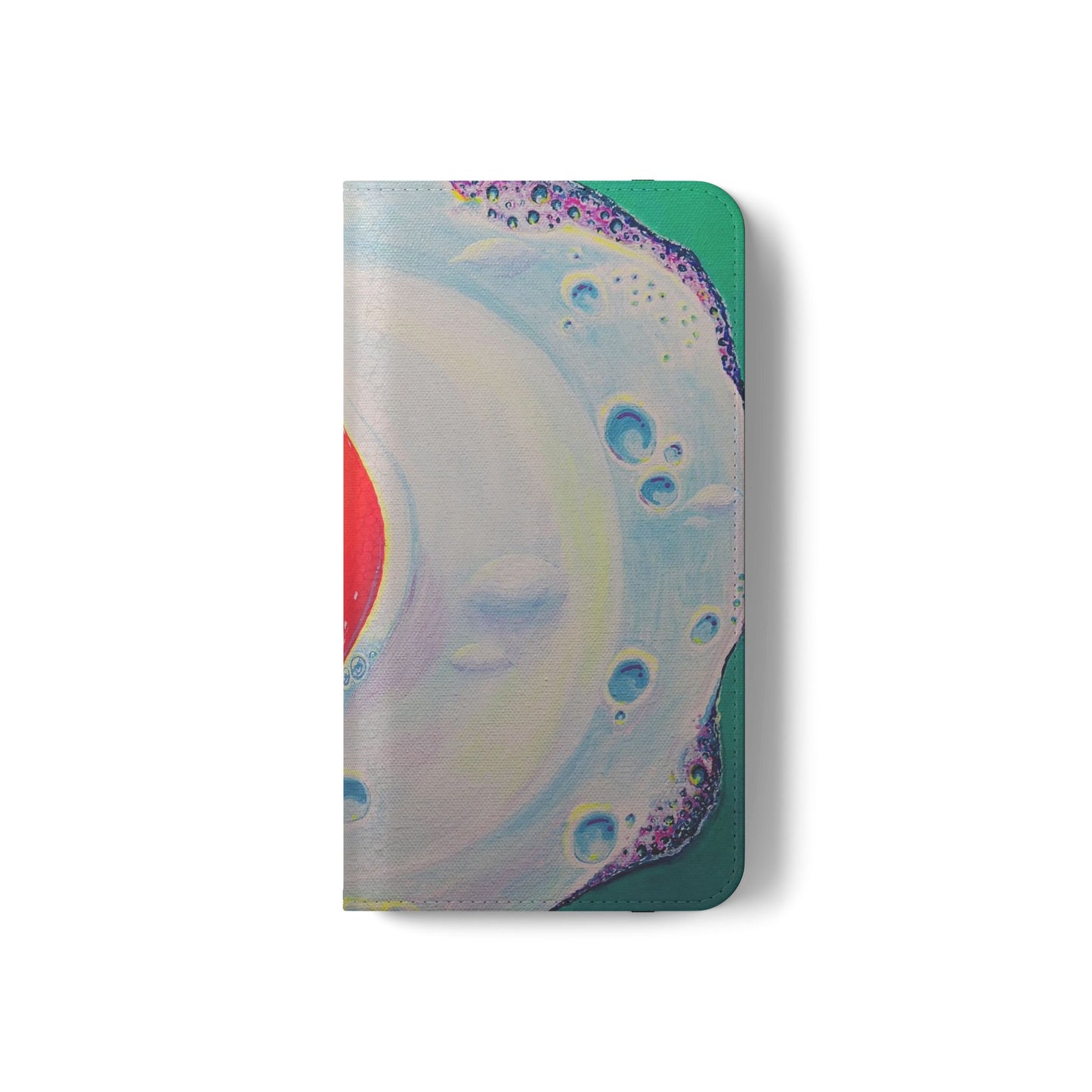 Neon Fried Egg Flip Phone Case – Wallet Cover with Card Slots