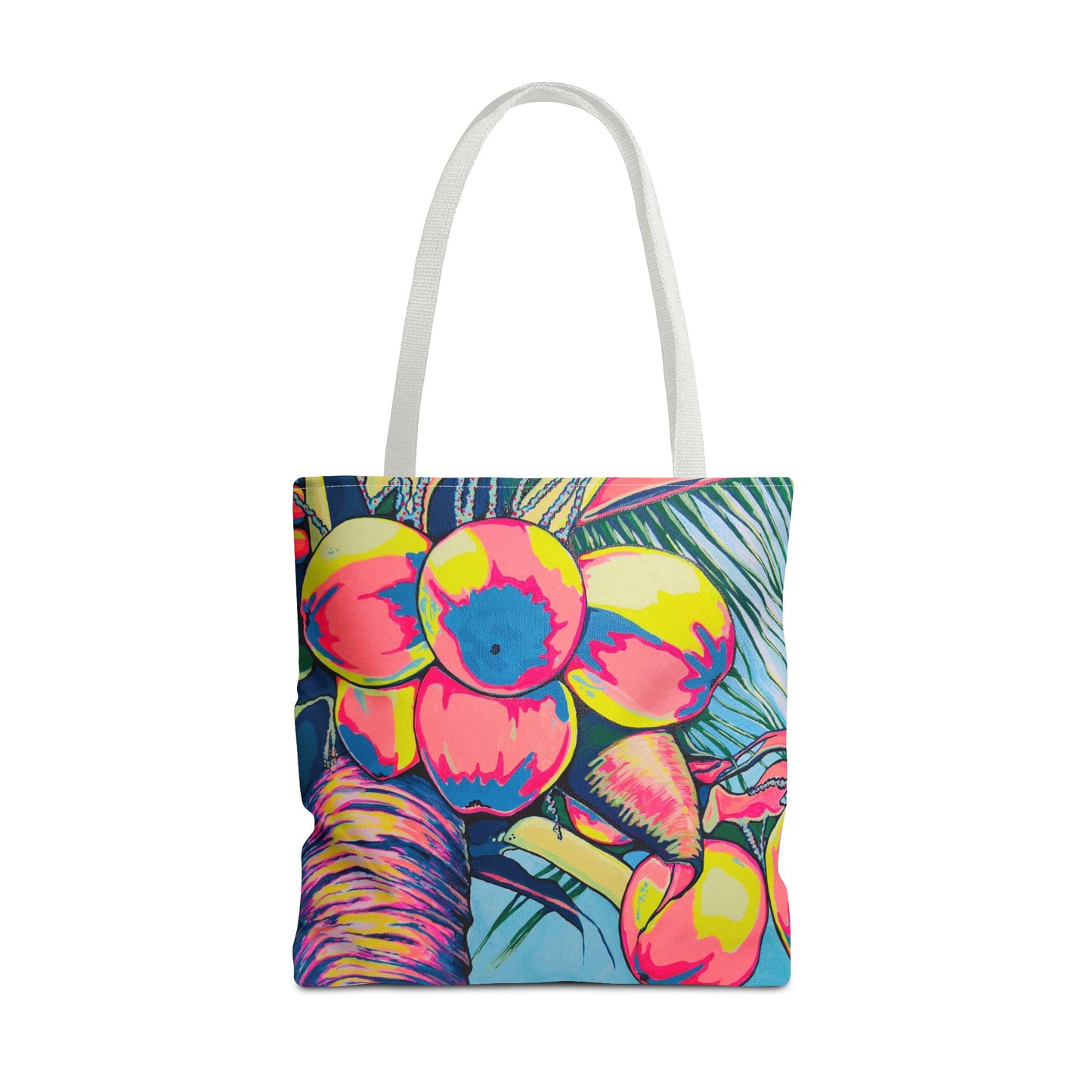 Premium Neon Coconuts Tote Bag, Original Artist Design, Reusable Shopping Tote, Eco-Friendly