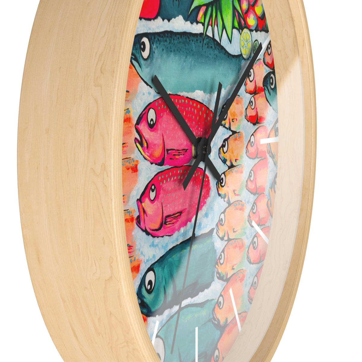 Neon Cabo Fish Market Pop Art Wall Clock