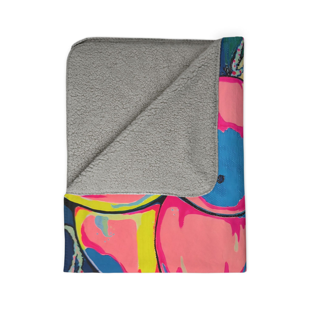 Neon Coconuts Fleece Sherpa Blanket