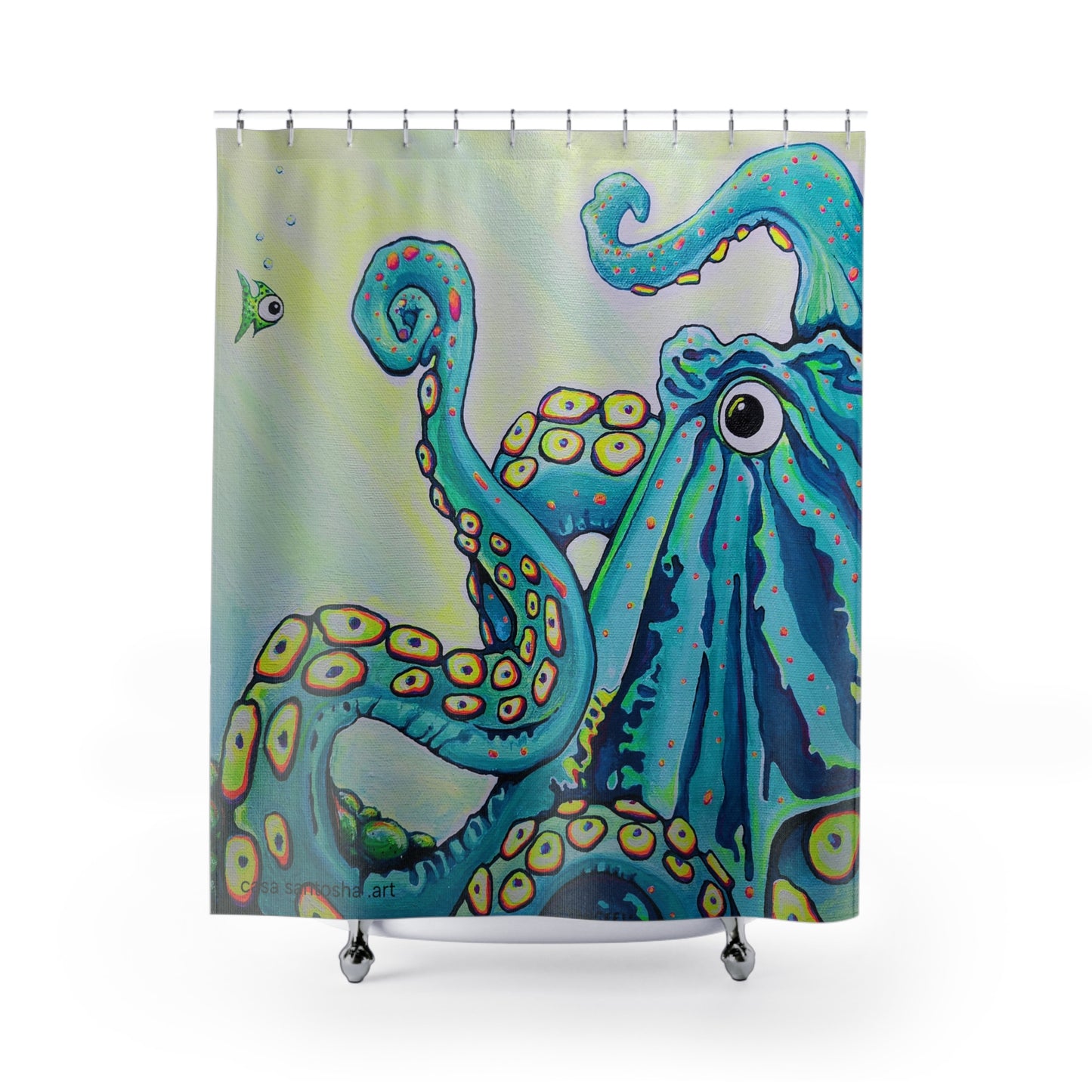 Cyclops Octopus Pop Art Shower Curtain