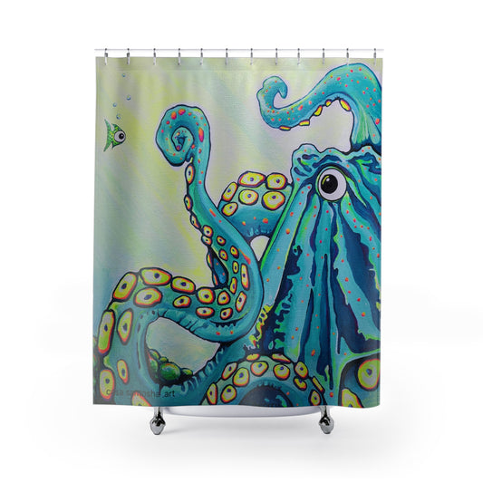 Cyclops Octopus Pop Art Shower Curtain