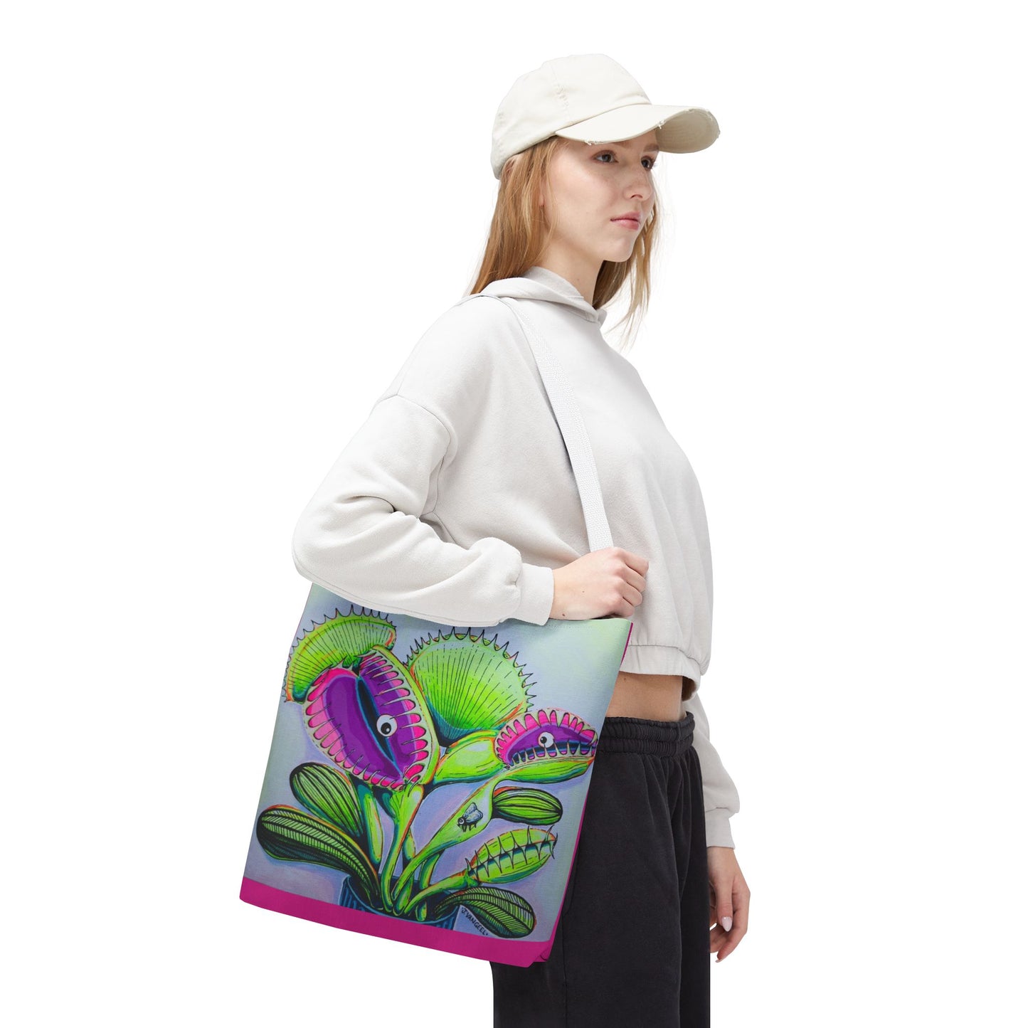 Premium Cyclops Venus Fly Trap Tote Bag, Original Artist Design, Reusable Shopping Tote,  Eco-Friendly