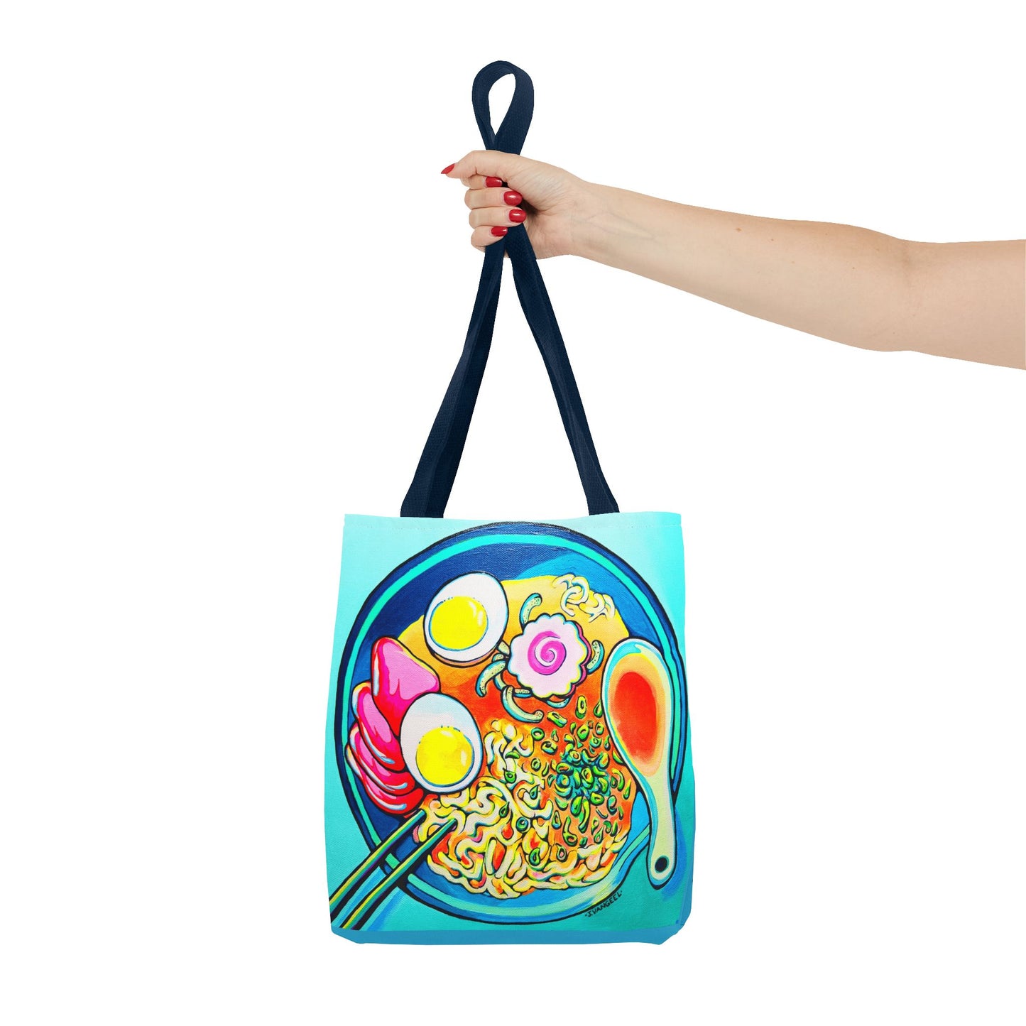 Premium Neon Ramen Tote Bag, Original Artist Design, Reusable Shopping Tote, Eco-Friendly