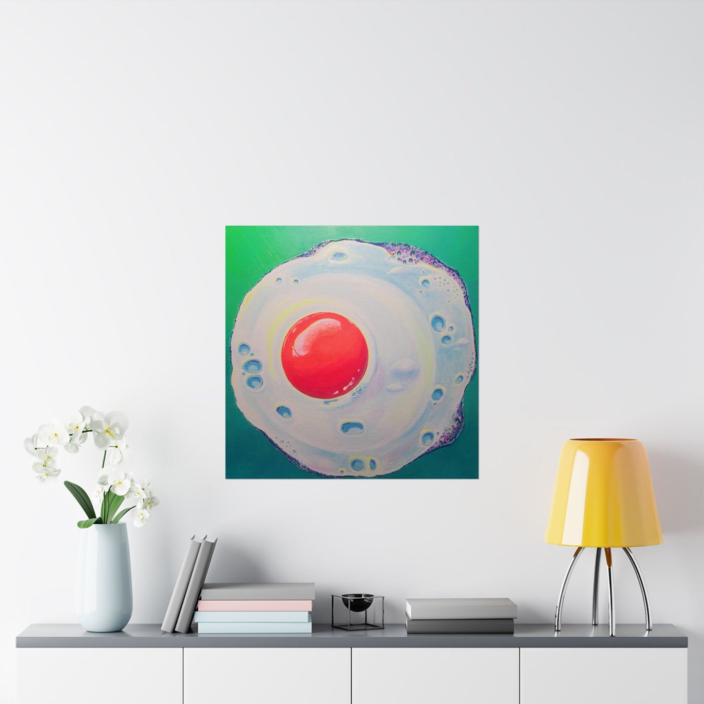 Neon Fried Egg Giclée Art Poster