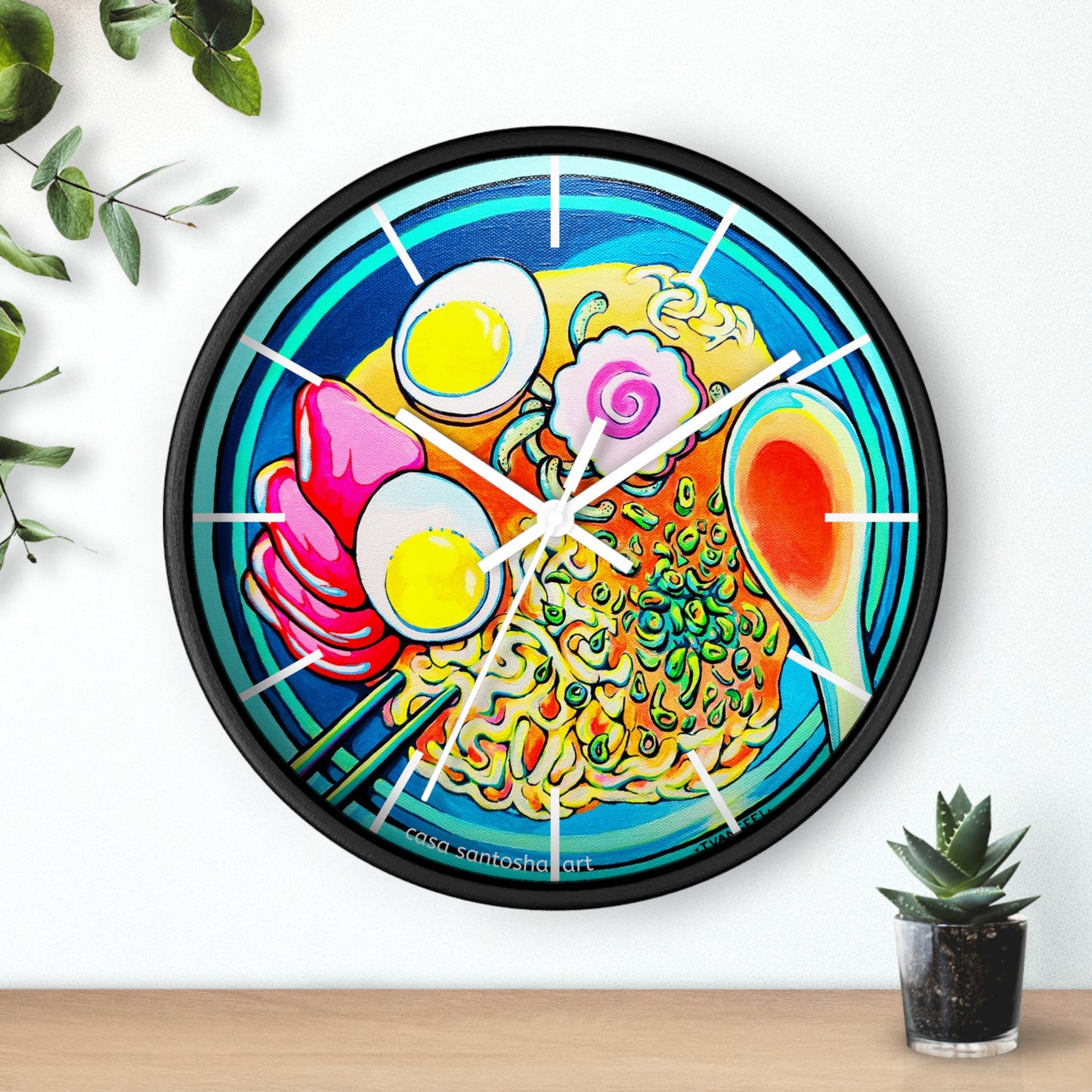 Neon Ramen Pop Art Wall Clock