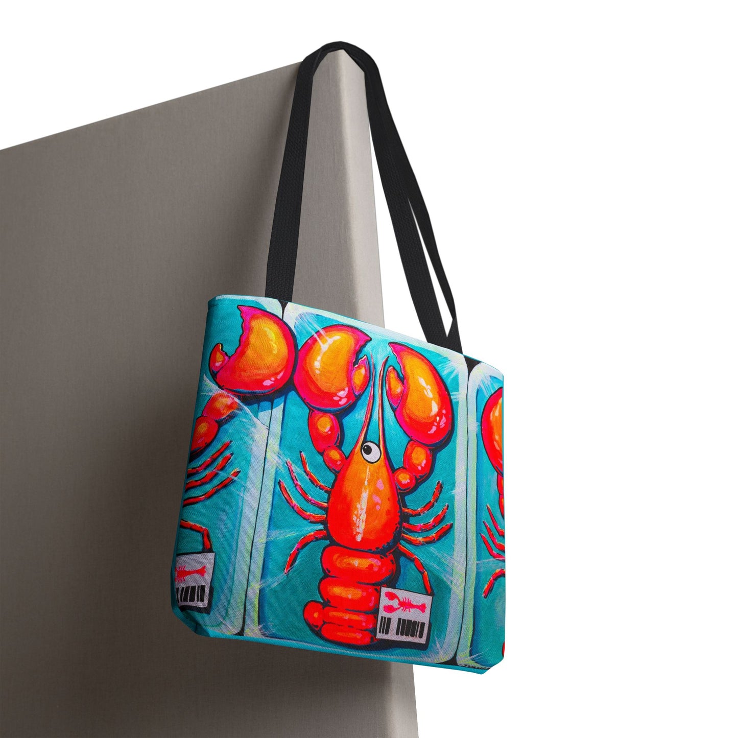 Premium Neon Lobster Tote Bag, Original Artist Design, Reusable Shopping Tote,  Eco-Friendly