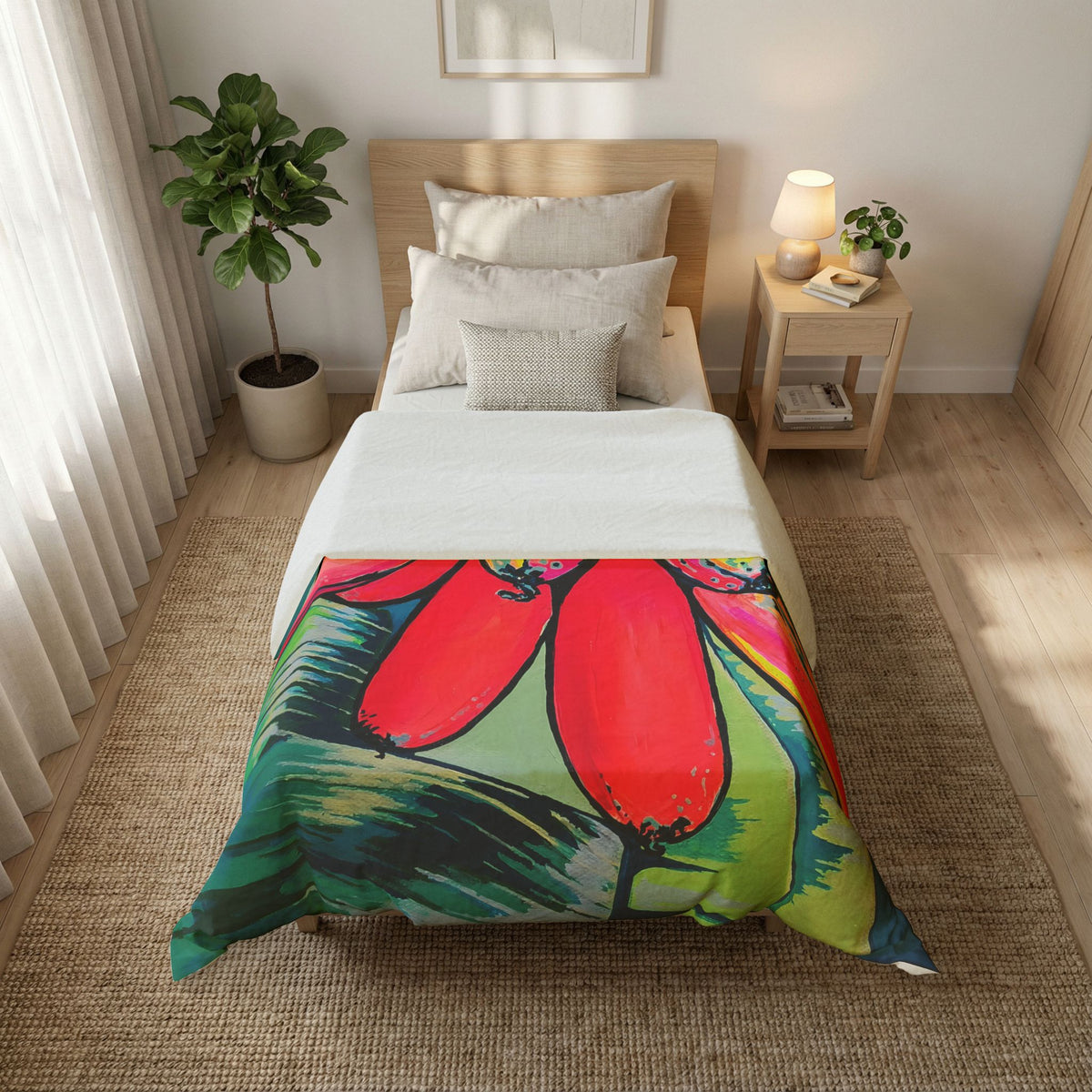 Neon Primitivo Bananas Duvet Cover