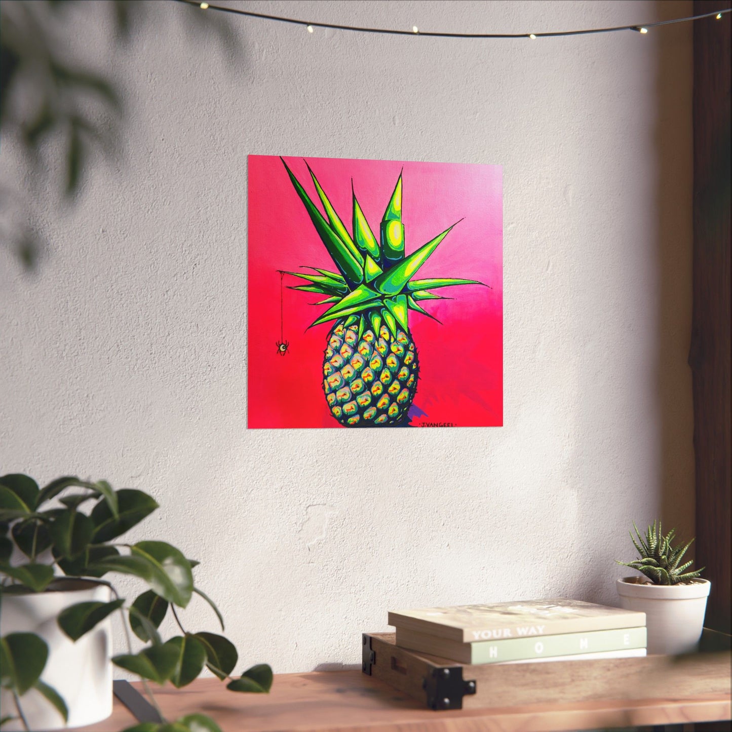 Neon Pineapple Giclée Art Poster