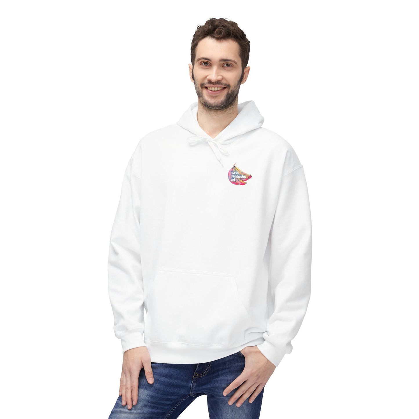 Sweat à capuche doux unisexe néon motif sushis