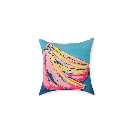Neon Banana Art Canvas Decorative Pillow