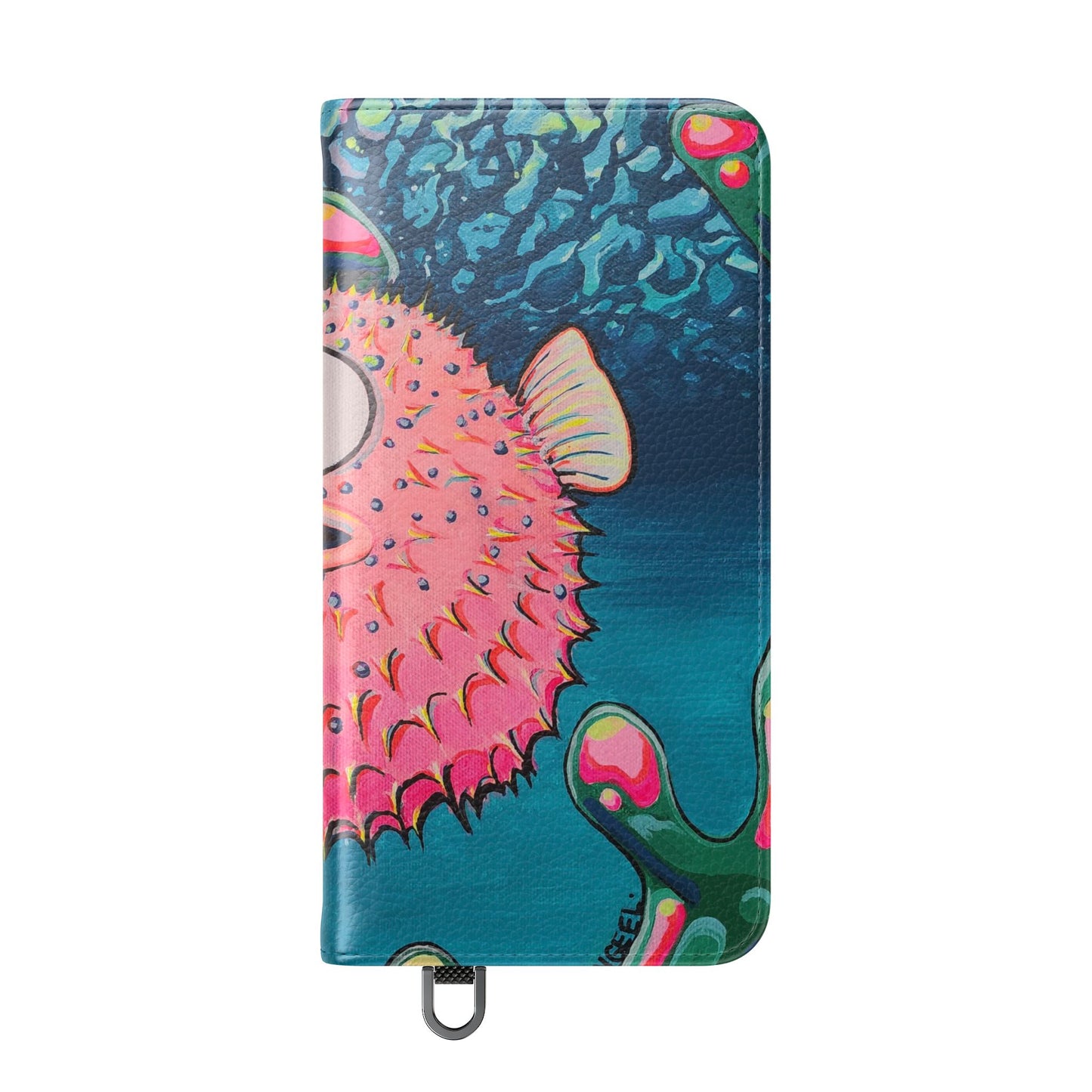 Cyclops Pufferfish Flip Phone Case – Wallet Cover with Card Slots
