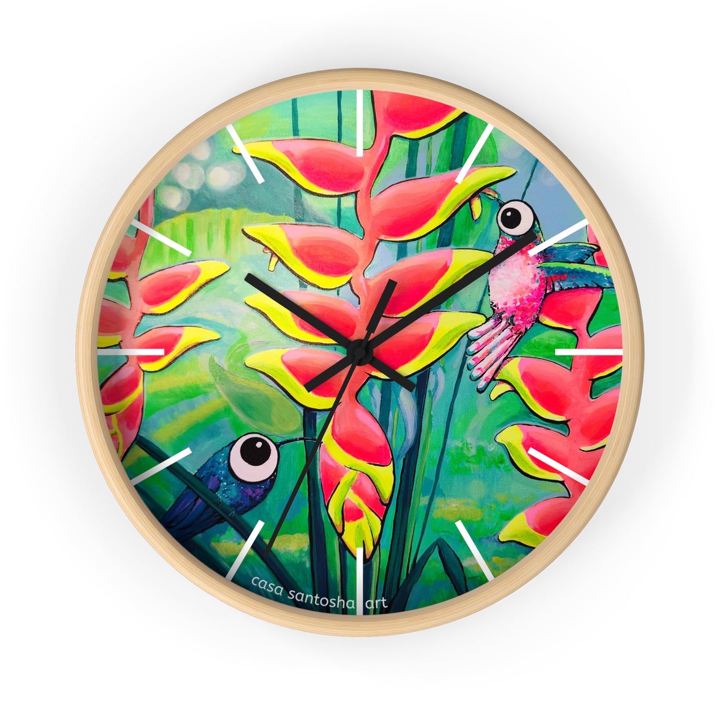 Cyclops Hummingbirds Pop Art Wall Clock