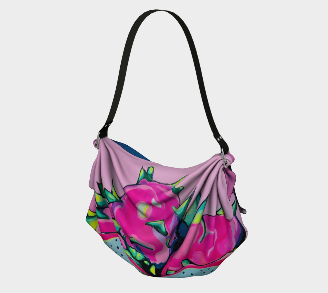 Neon Pink Dragon Fruit Origami Tote