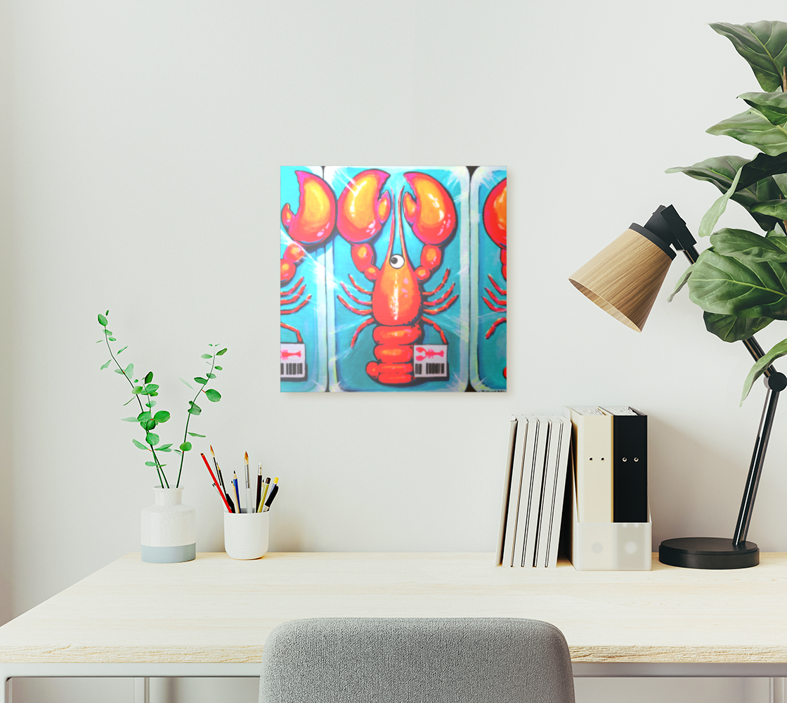 Neon Lobster Aluminum Wall Art