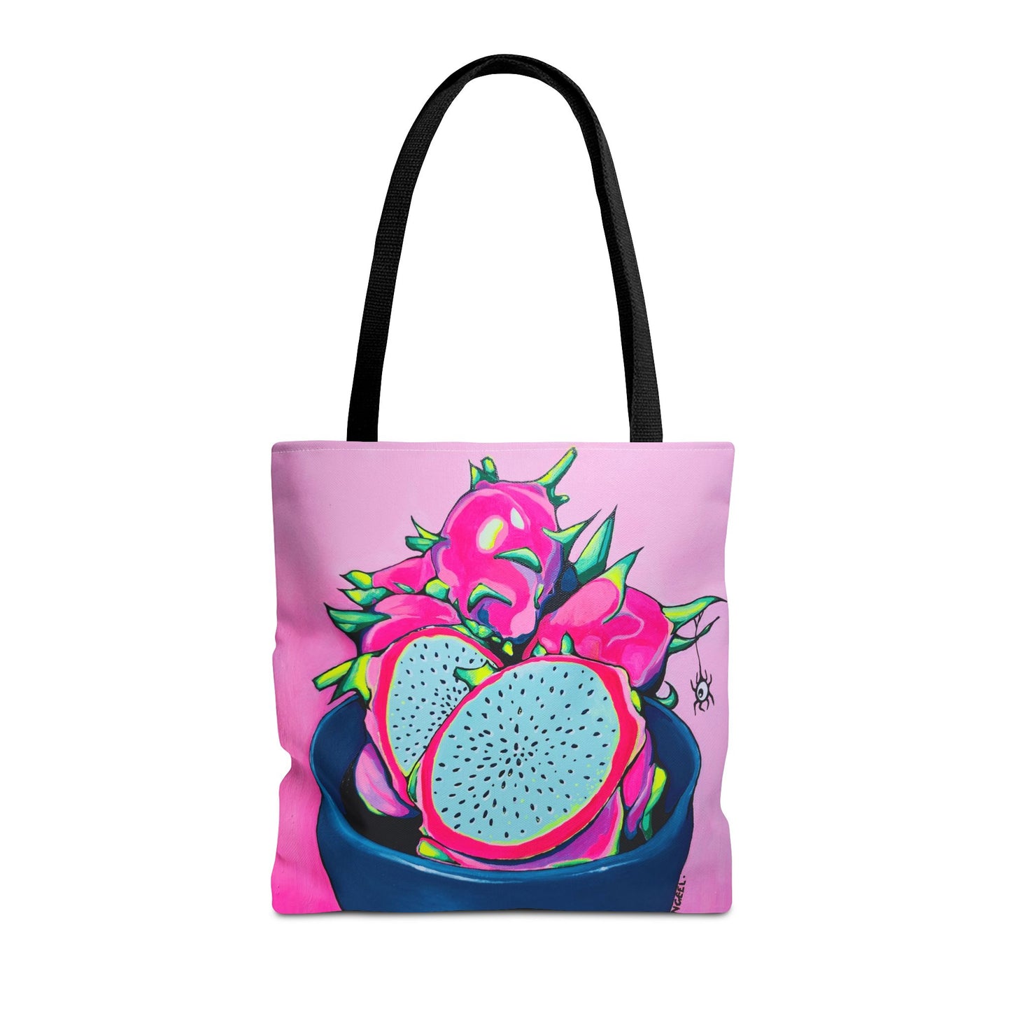 Premium Neon Pink Dragon Fruit Tote Bag, Original Artist Design, Reusable Shopping Tote, Eco-Friendly