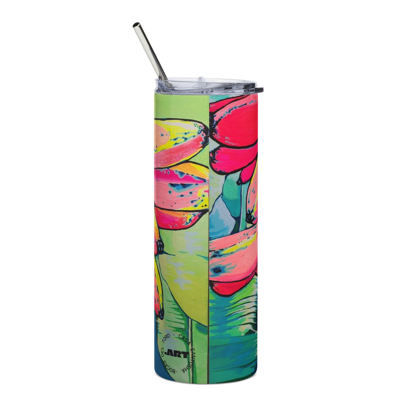 Neon Primitivo Bananas Stainless Steel Tumbler, 20oz | Fun Travel Mug, Eco-Friendly