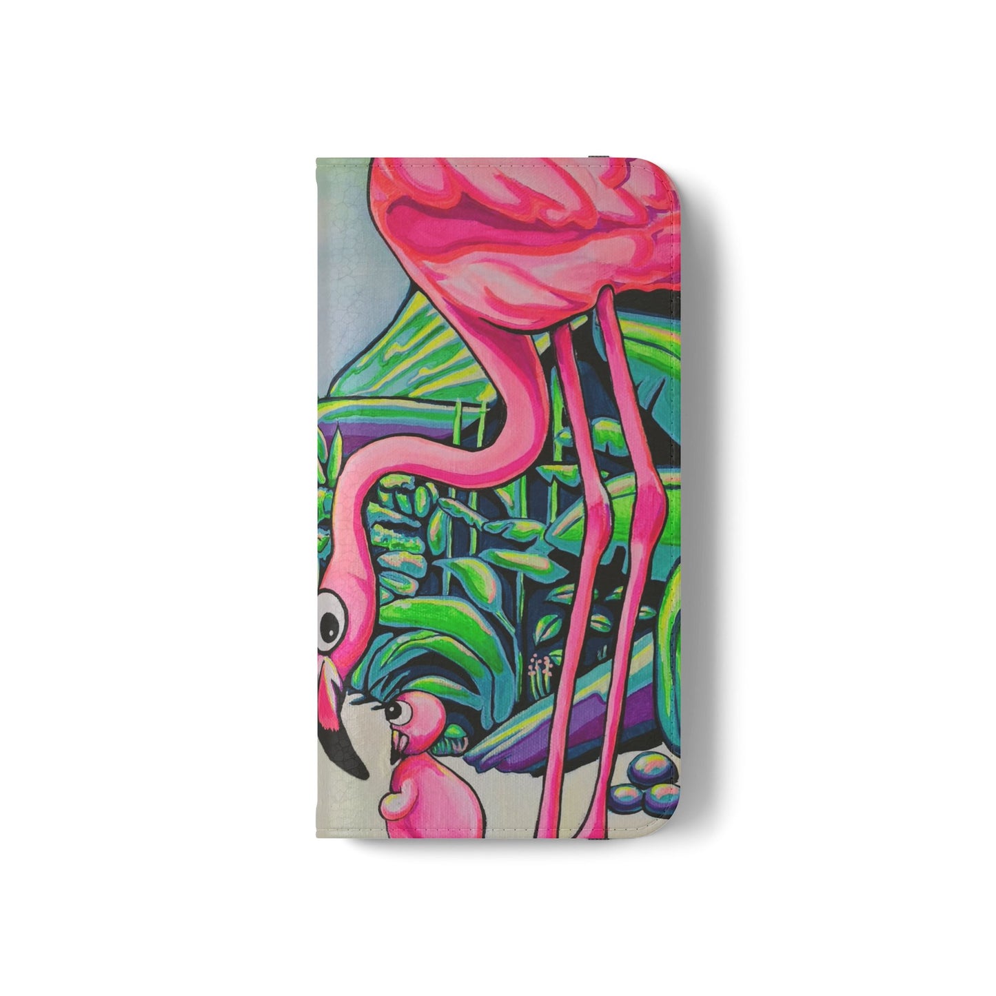 Cyclops Flamingo Family Flip Phone Case – Wallet Cover with Card Slots