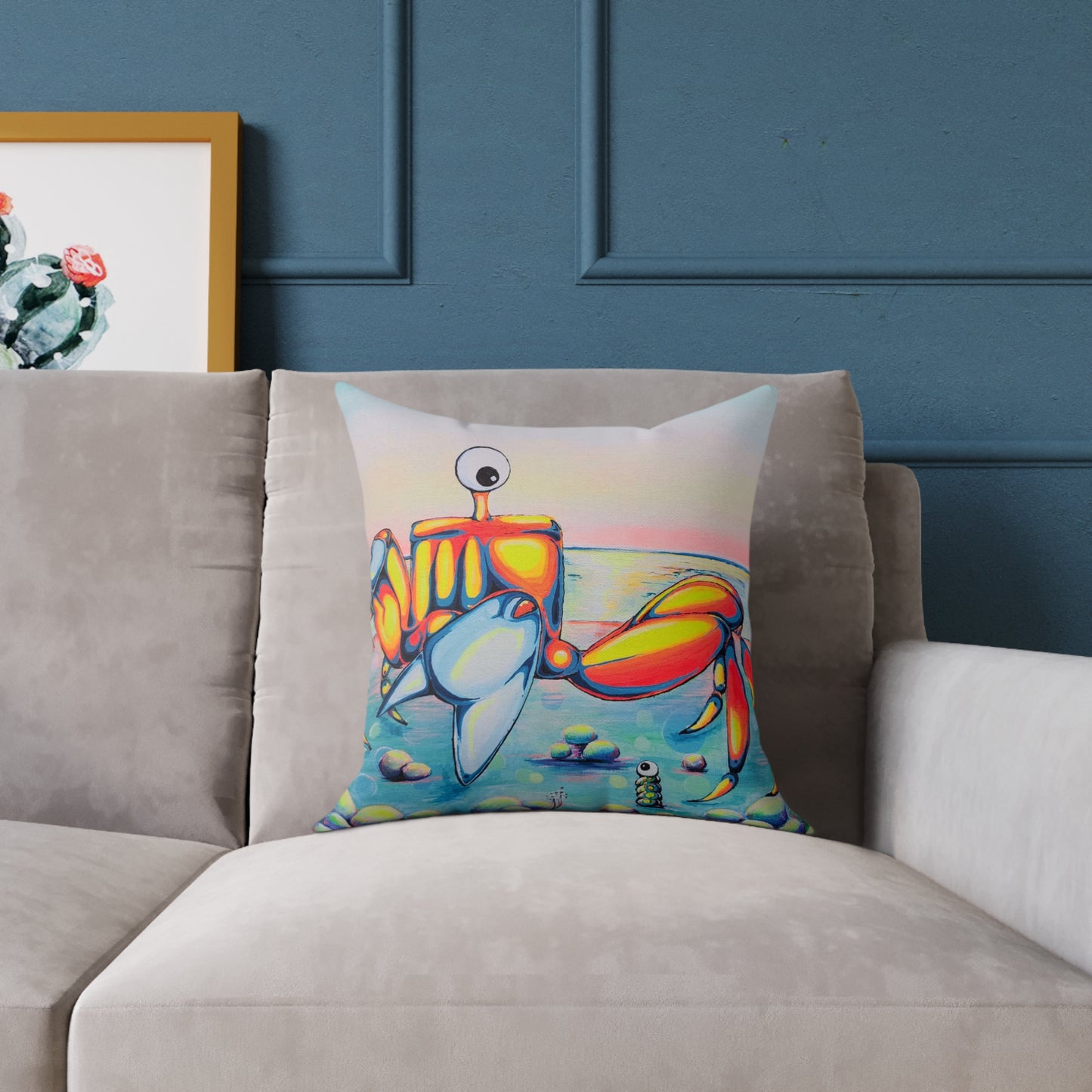 Cyclops Crab Art Canvas Decorative Pillow