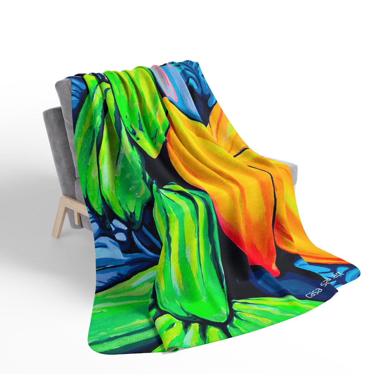 Neon Cacao Fleece Sherpa Blanket