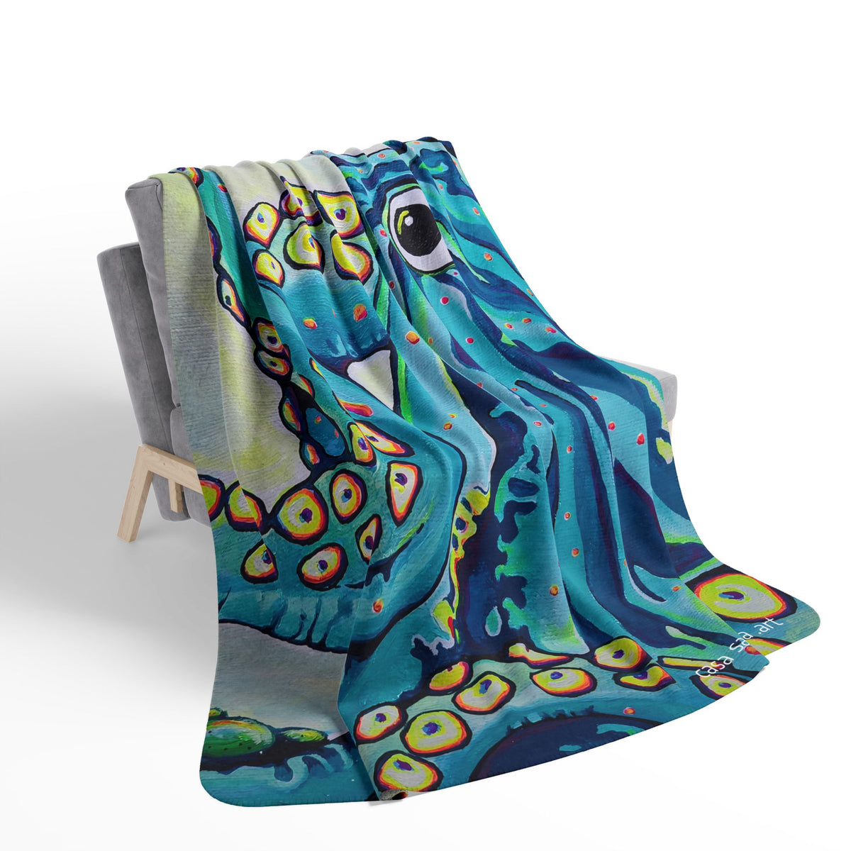 Cyclops Octopus Fleece Sherpa Blanket