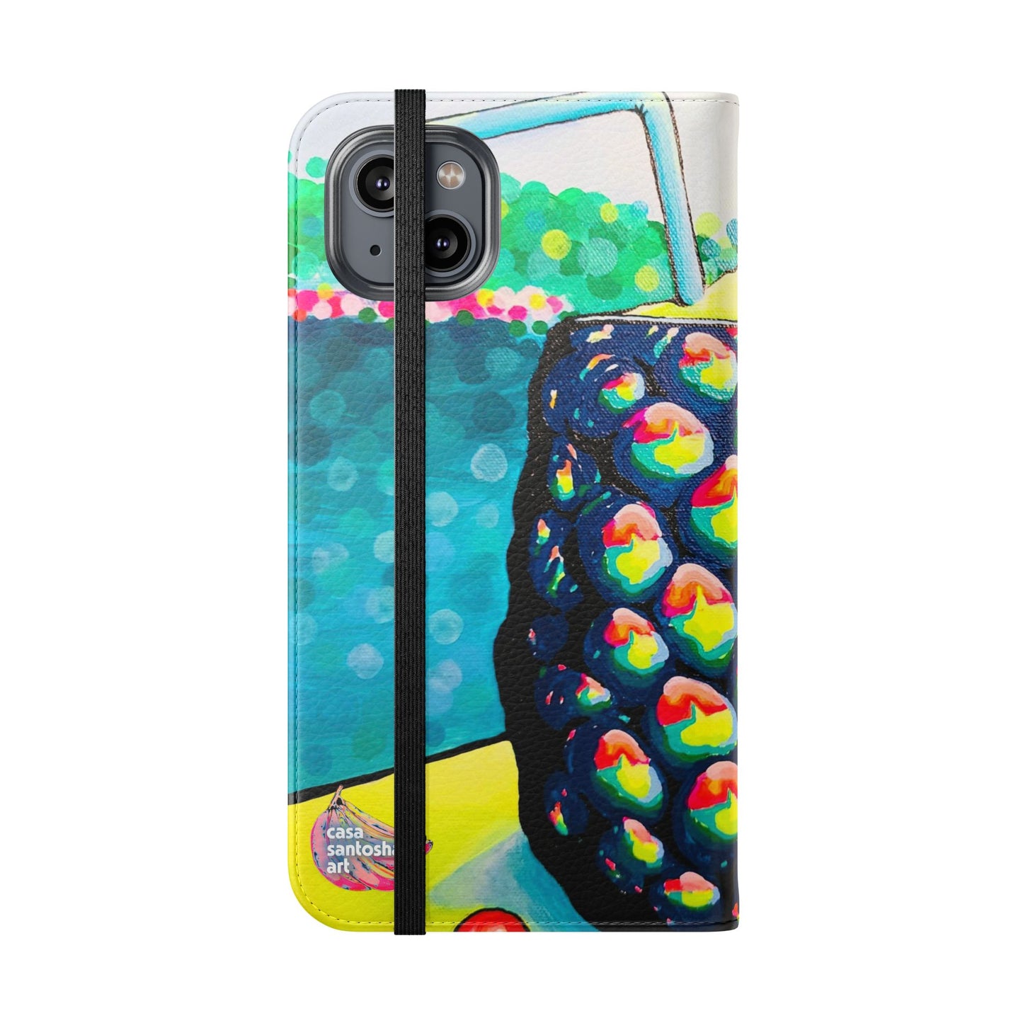 Neon Piña Colada Flip Phone Case – Wallet Cover with Card Slots