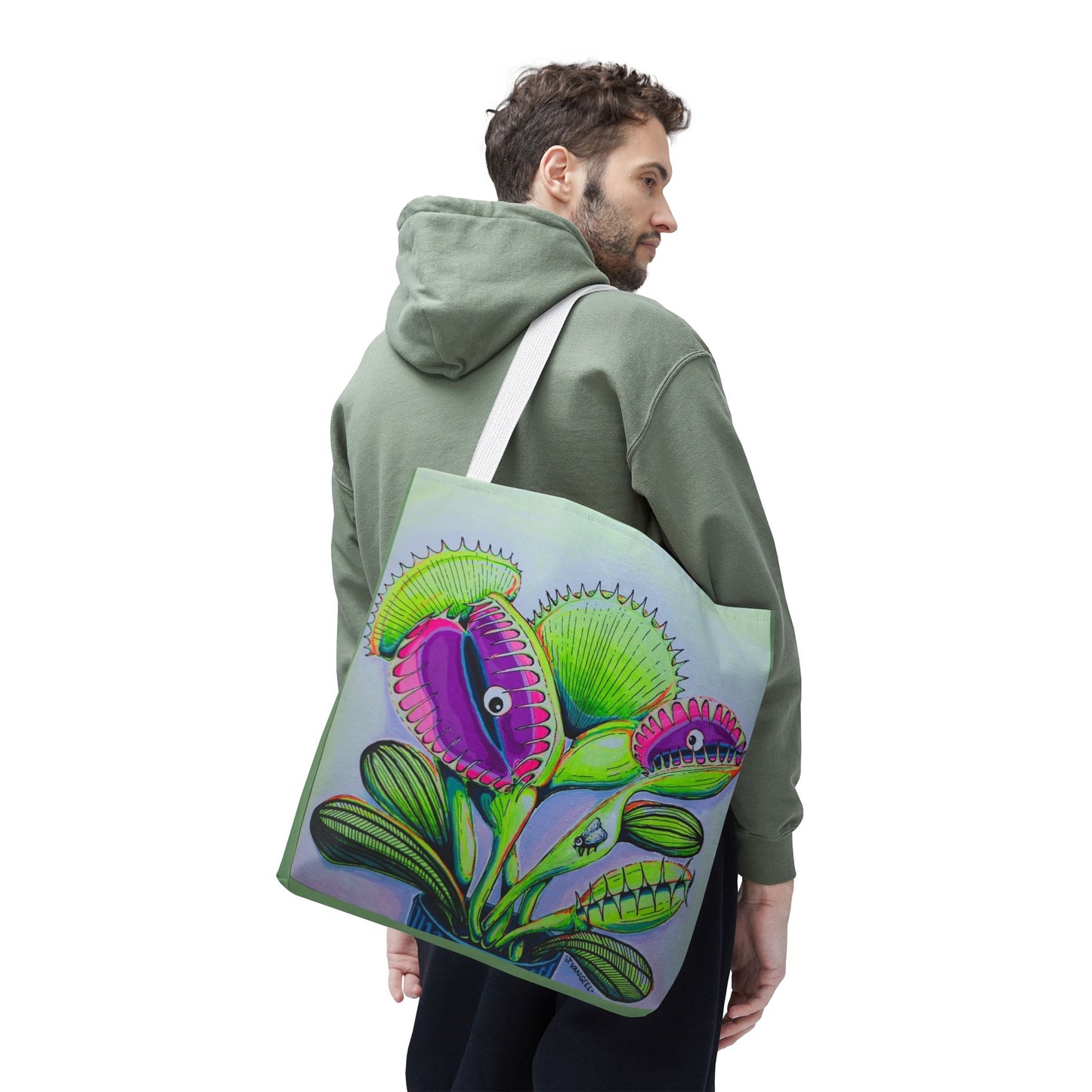 Premium Cyclops Venus Fly Trap Tote Bag, Original Artist Design, Reusable Shopping Tote,  Eco-Friendly