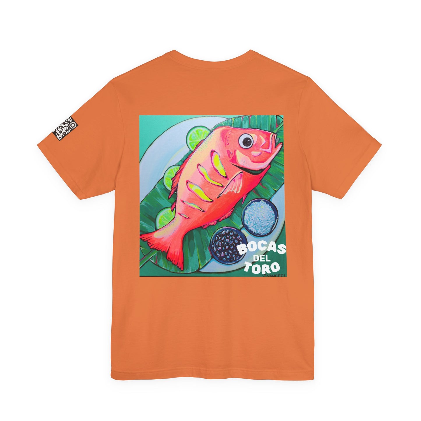 T-shirt unisexe néon à motif poisson frit