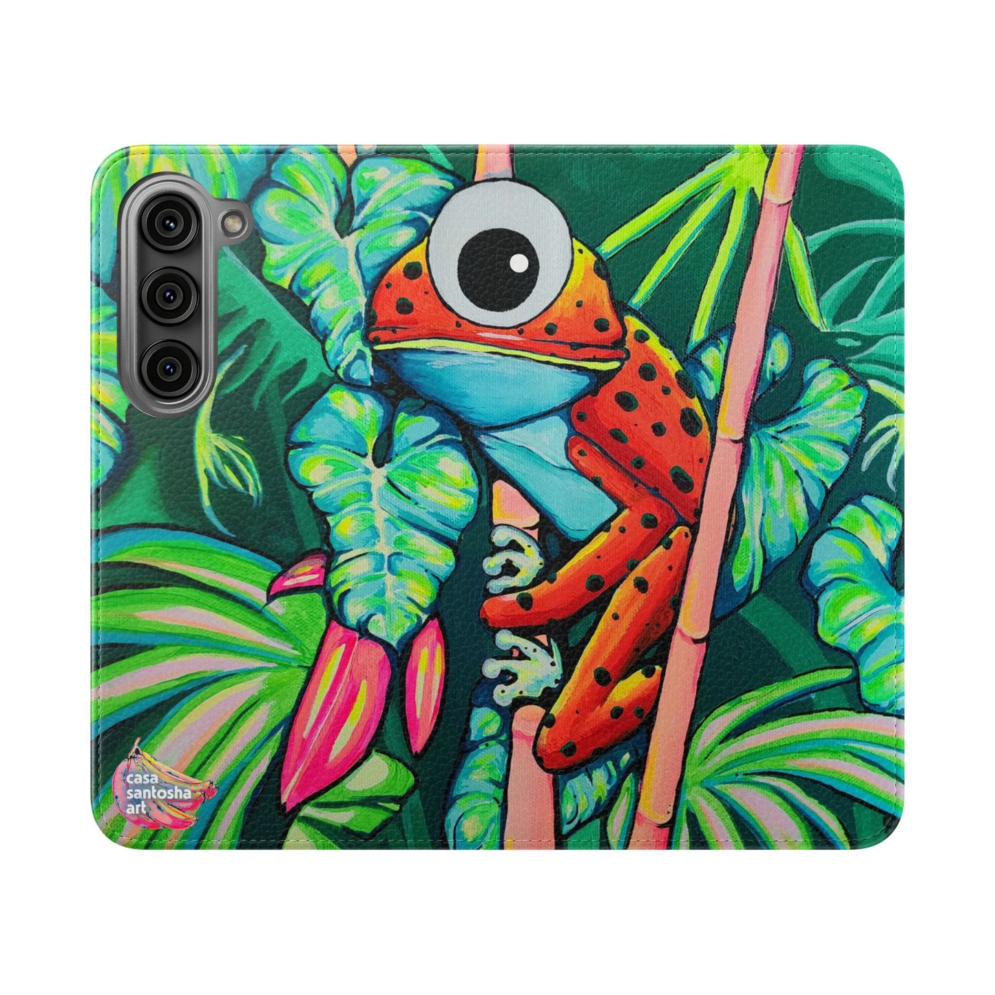 Cyclops Red Frog Flip Phone Case – Wallet Cover with Card Slots