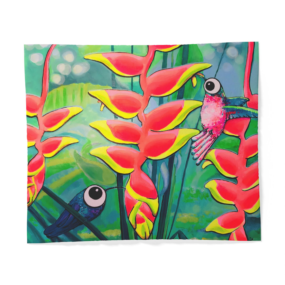 Cyclops Hummingbirds Duvet Cover