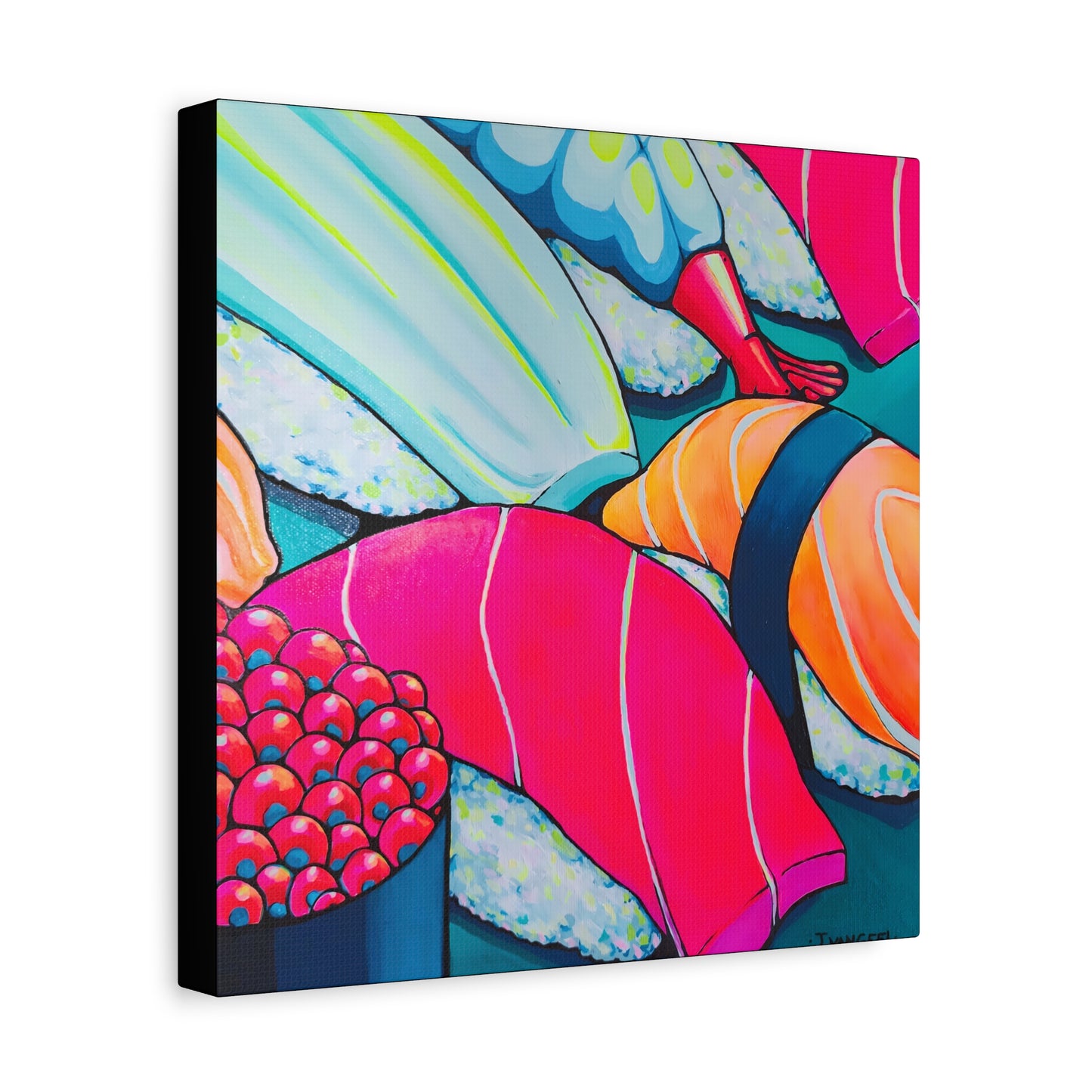 Neon Sushi Canvas Wall Art