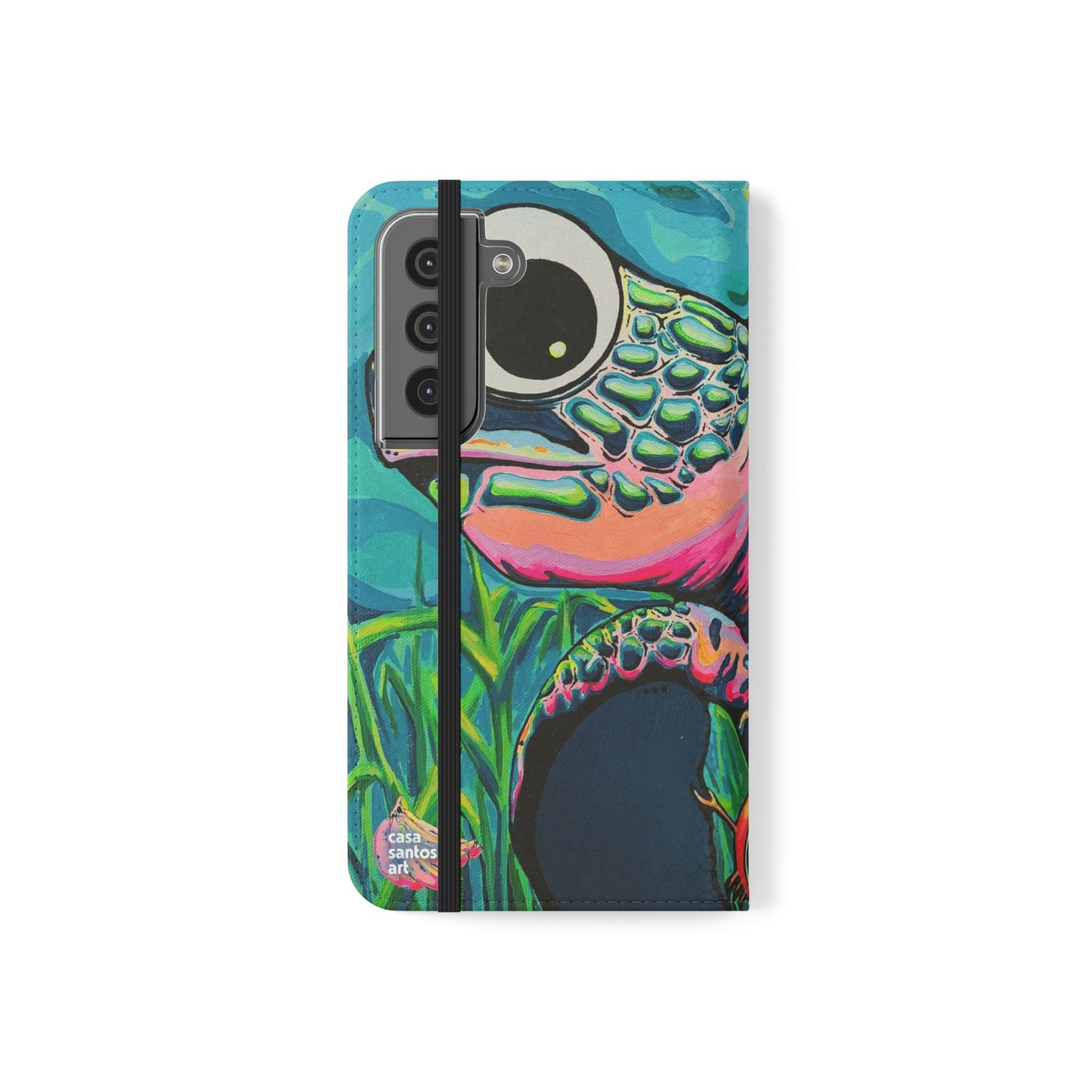 Cyclops Turtle Flip Phone Case – Wallet Cover with Card Slots