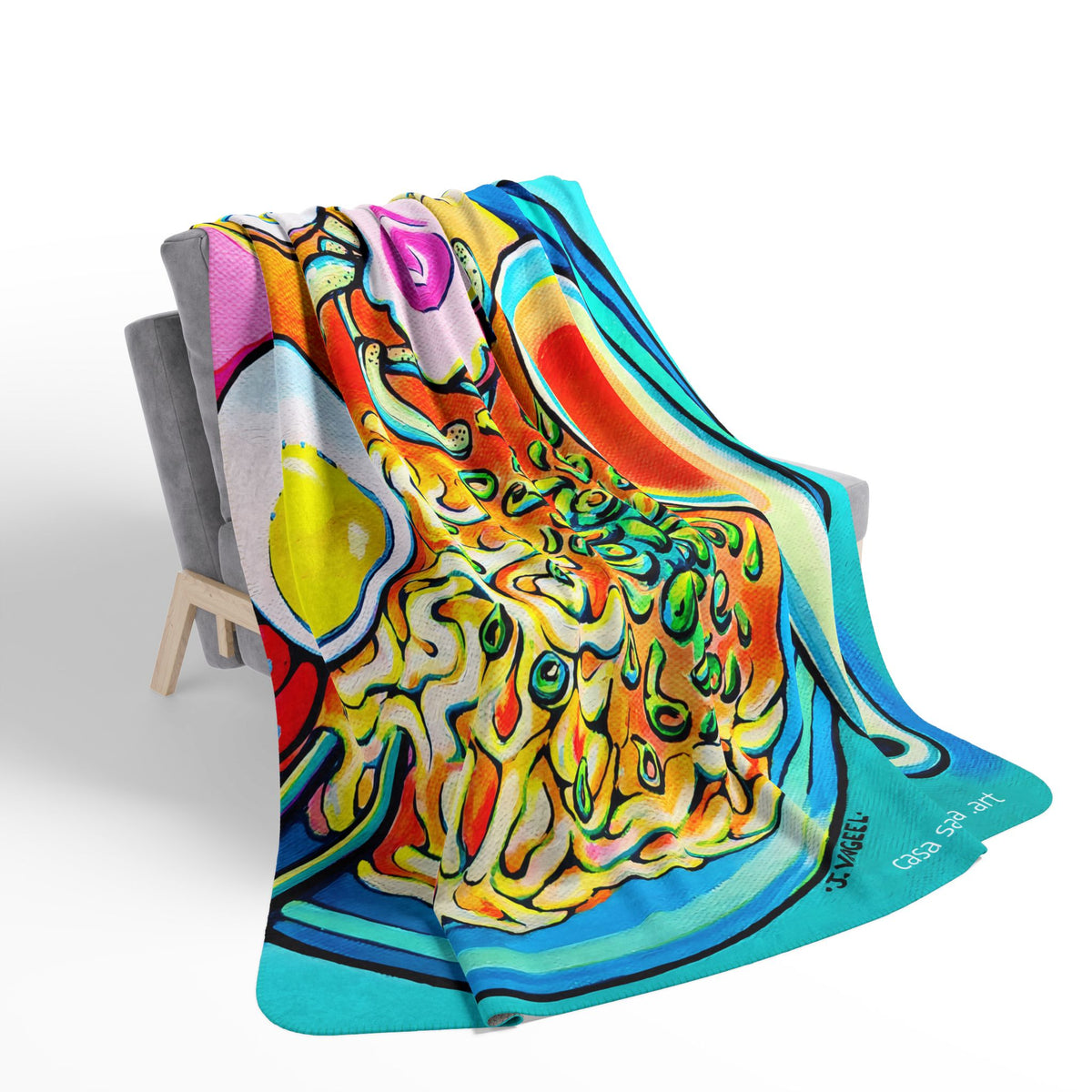 Neon Ramen Fleece Sherpa Blanket