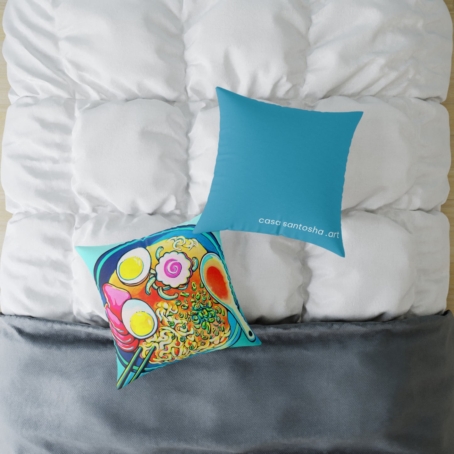 Neon Ramen Art Canvas Decorative Pillow