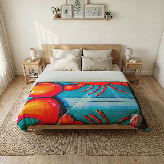 Neon Lobster Duvet Cover