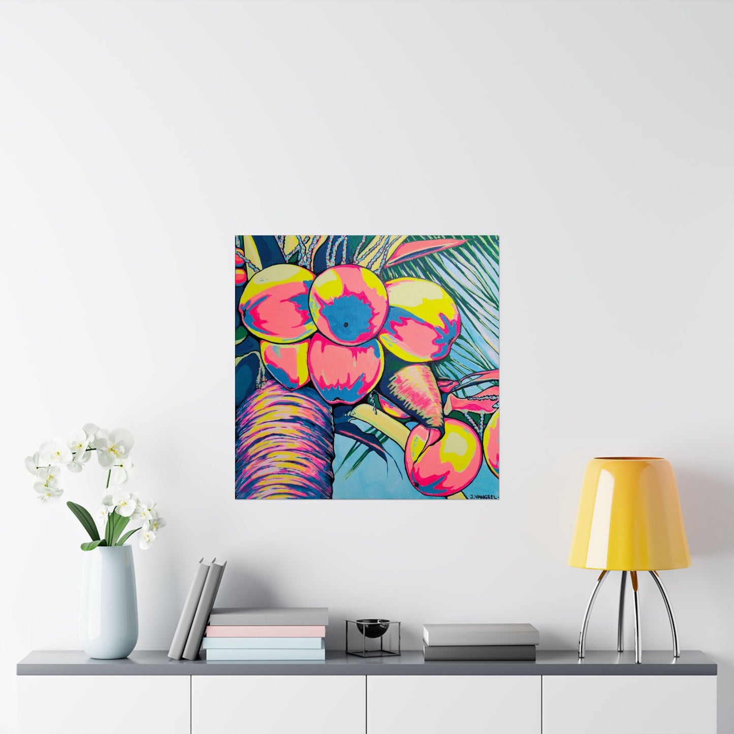 Neon Coconuts Giclée Art Poster