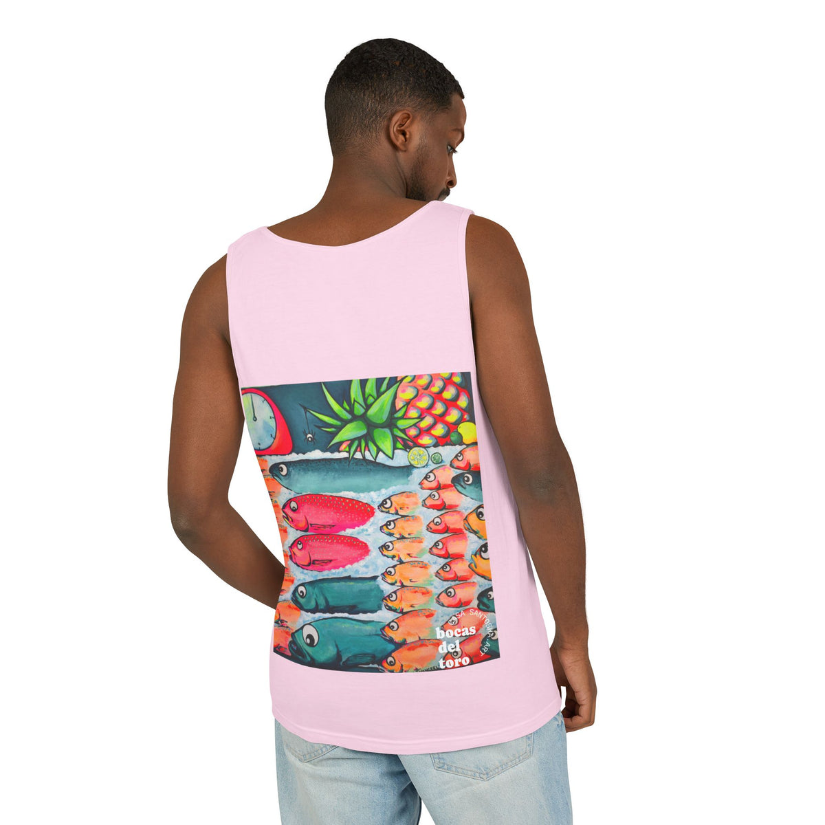 Unisex Neon Cabo Fish Market Tank Top
