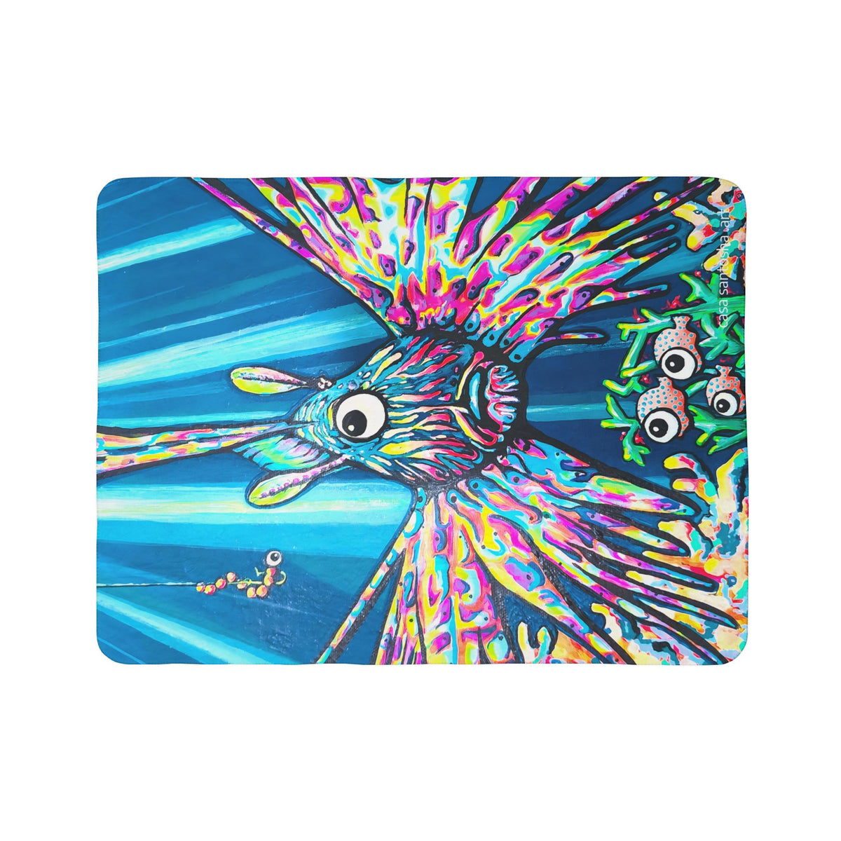 Cyclops Lionfish Fleece Sherpa Blanket